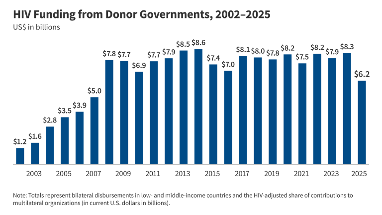 Donor Government Funding for HIV in Low- and Middle-Income Countries in 2025