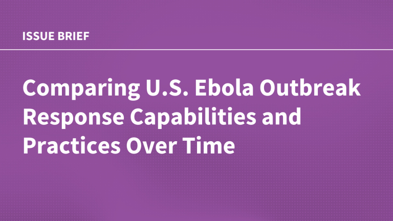 Comparing U.S. Ebola Outbreak Response Capabilities and Practices Over Time